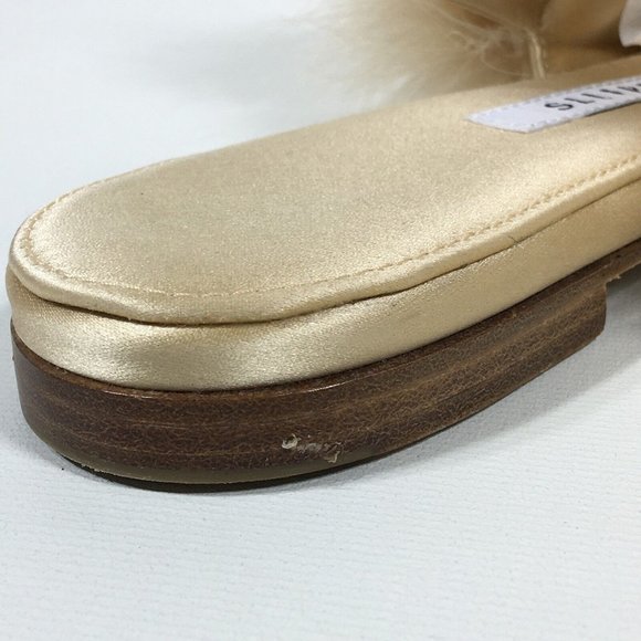 Sleeper Womens Manon Mules With Detachable Feathers Size 41 US 11 Champagne - Picture 8 of 11